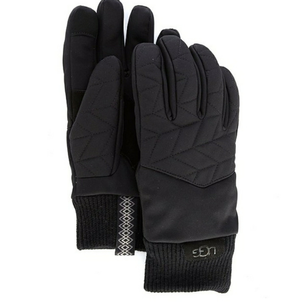 NWT UGG Men's Quilted Glove with Knit Cuff - Black